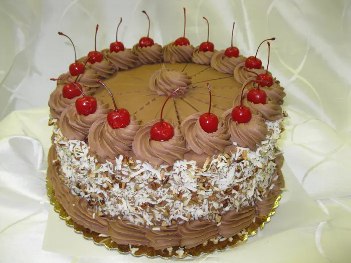 A cherry-topped torte
