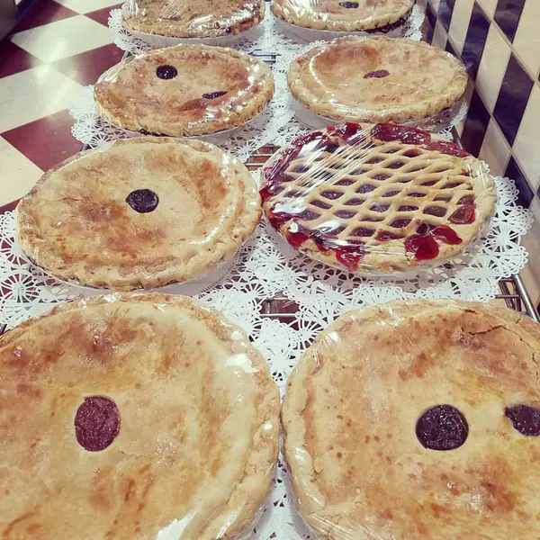 Fruit pies with lattice and crumb tops
