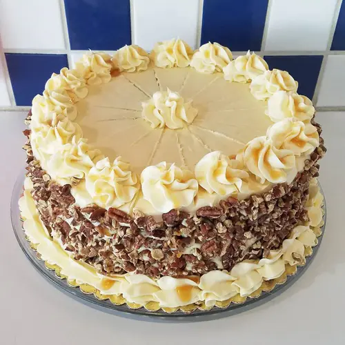Chocolate Caramel Turtle Torte